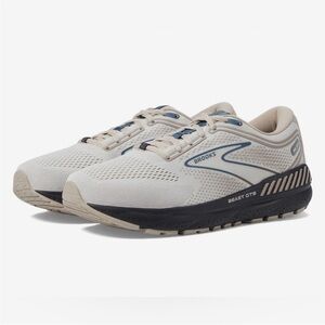 Brooks Beast GTS 23 Men 8 wide Chateau Grey White Sand Blue running gym work out